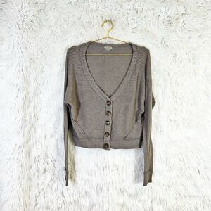 Anama Women's Beige Long Sleeve V-Neck Button Down Waffle Knit Cardigan Size S